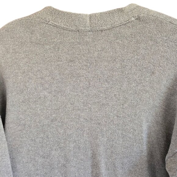 J.Jill Pure Jill Womens Medium Petite Gray One Button Cardigan Sweater Pockets - Picture 6 of 9